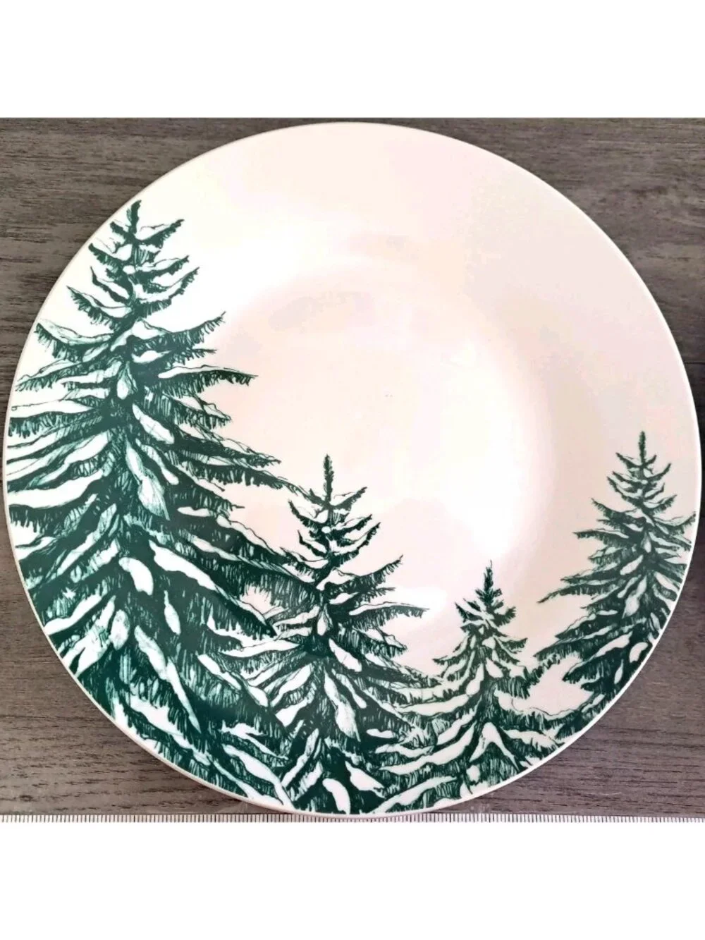 Royal Norfolk Set of Two Dinner Plates Pine Trees Snow Winter Holiday